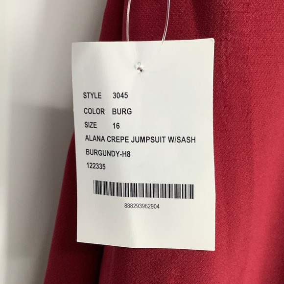 NEW! Dessy Collection Size 16 Spaghetti Strap Jumpsuit Burgundy $263 msrp J1-12 - Picture 10 of 10
